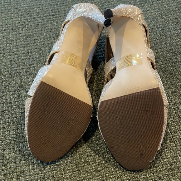 Ever New gold sparkle open toe heels (sz 40) - Picture 5 of 8
